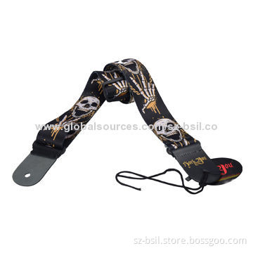 Acoustic Guitar Strap Bass, New Skull Pattern Adjustable Print